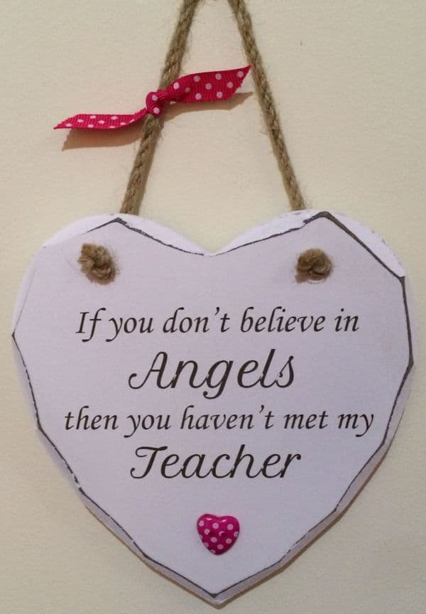 Angel met Teacher Hanging Heart