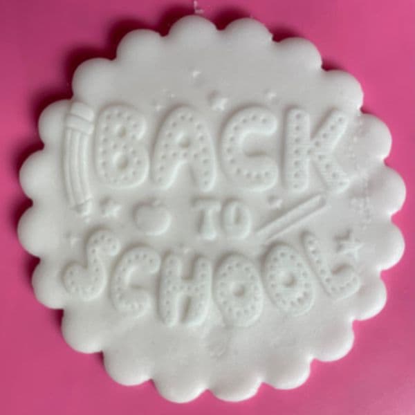 Back to School Engraved circle stamp