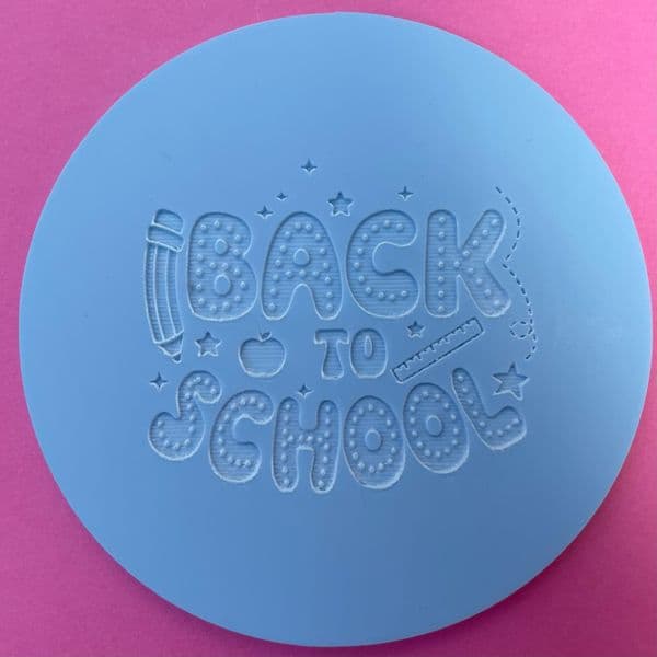 Back to School Engraved circle stamp