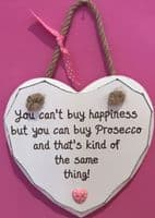 Buy Happiness Prosecco Hanging Heart