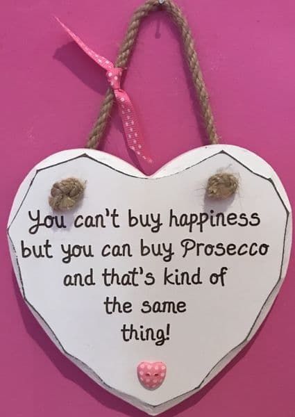 Buy Happiness Prosecco Hanging Heart