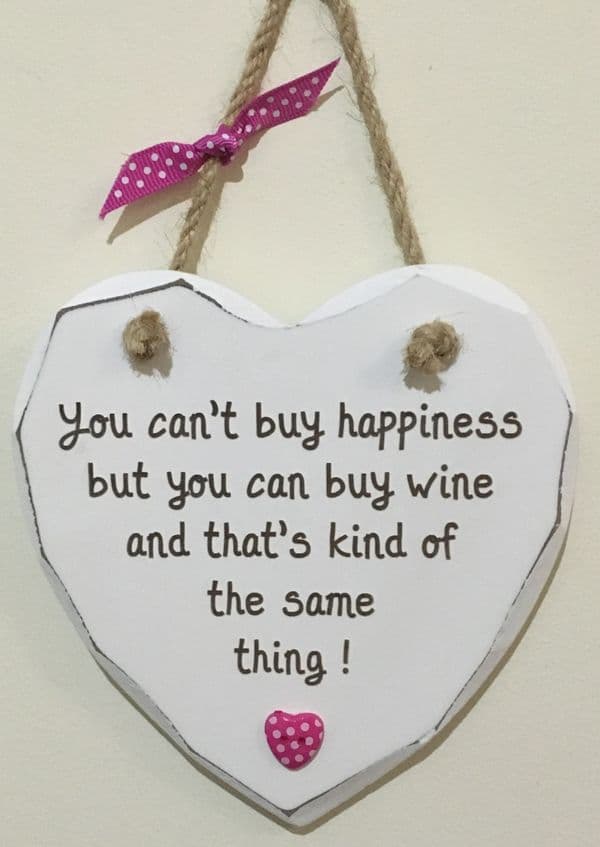 Buy Happiness Wine Hanging Heart