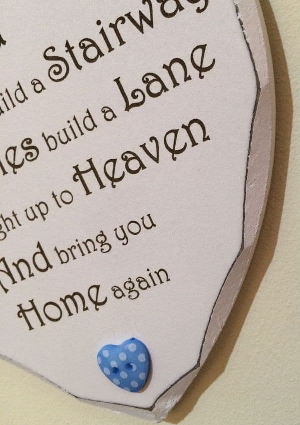 Dad Tears to Heaven Hanging Heart
