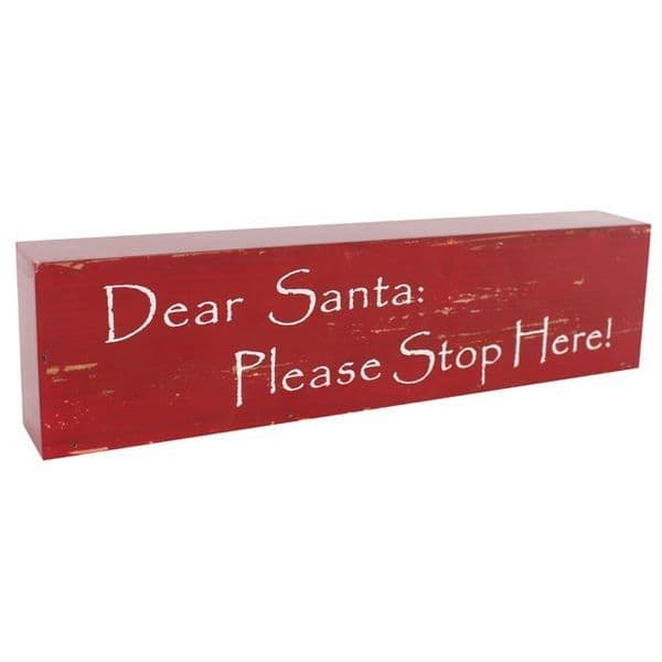 Dear Santa Block Sign