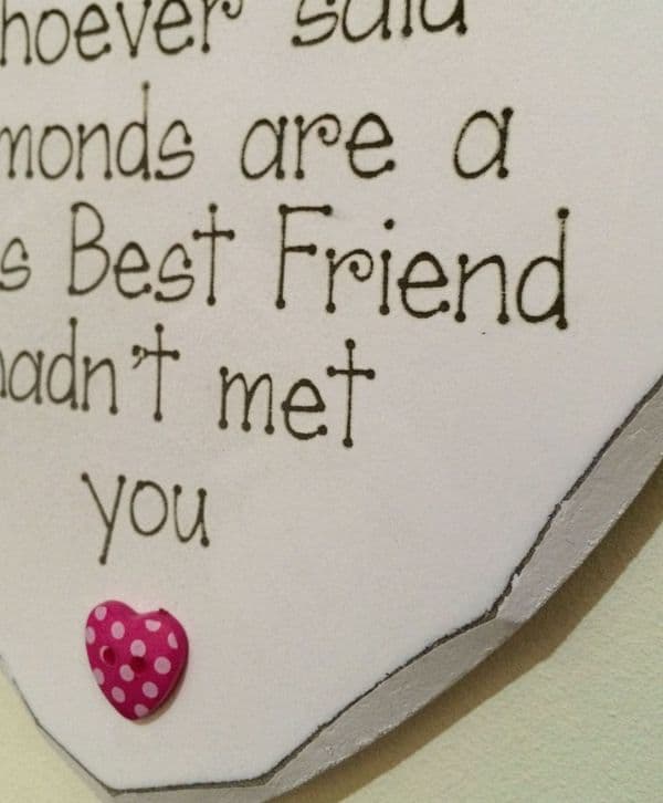 Diamonds Best Friends Hanging Heart