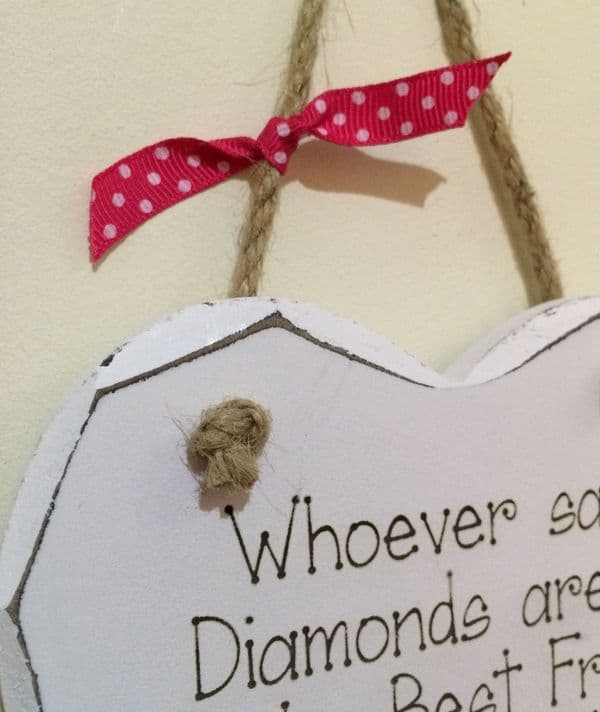 Diamonds Best Friends Hanging Heart