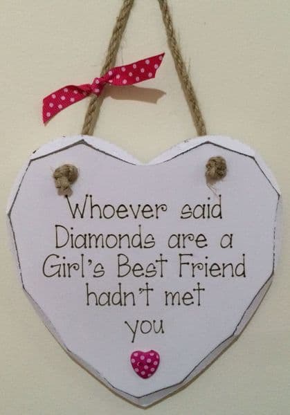 Diamonds Best Friends Hanging Heart