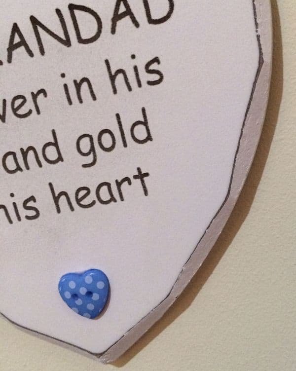 Grandad Heart of Gold Hanging Heart