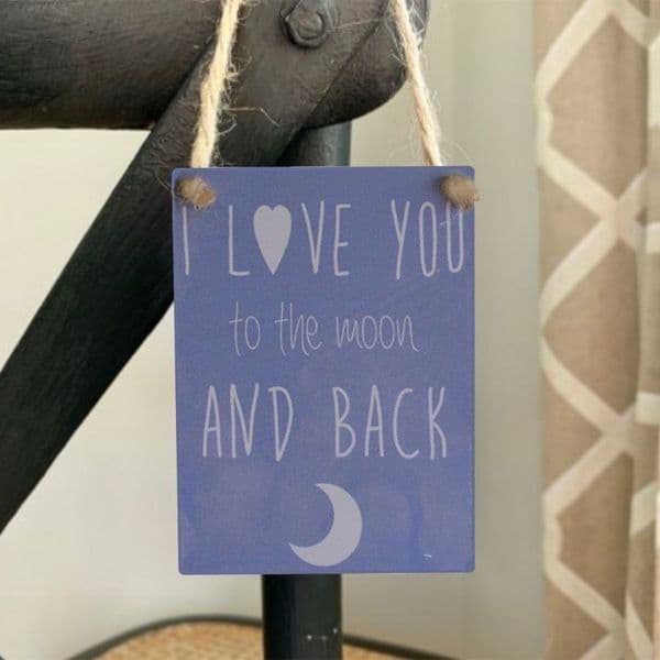 I love you to the Moon and Back Mini Metal Plaque
