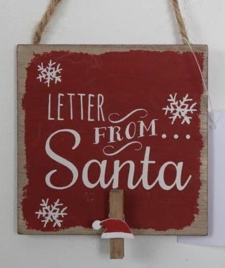 Letter from Santa Peg Plaque