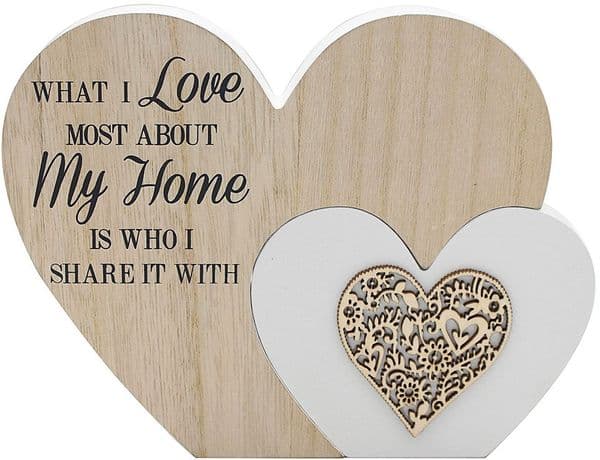 Love about my Home Double Freestanding Heart