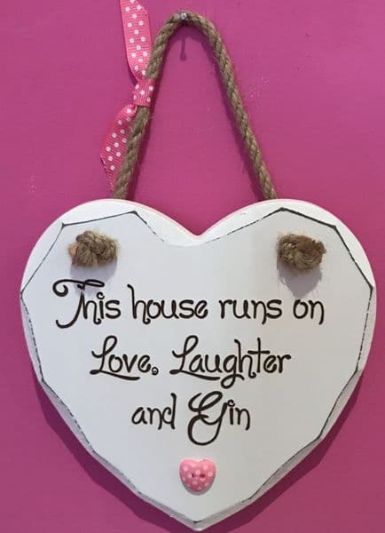 Love, Laughter, Gin Hanging Heart