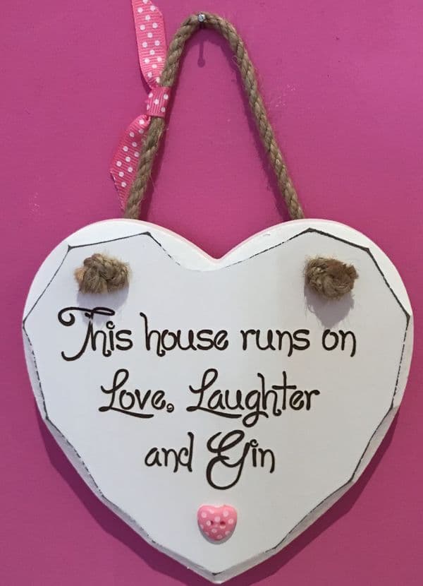 Love, Laughter, Gin Hanging Heart
