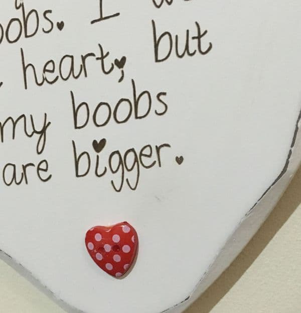 Love with Boobs Hanging Heart
