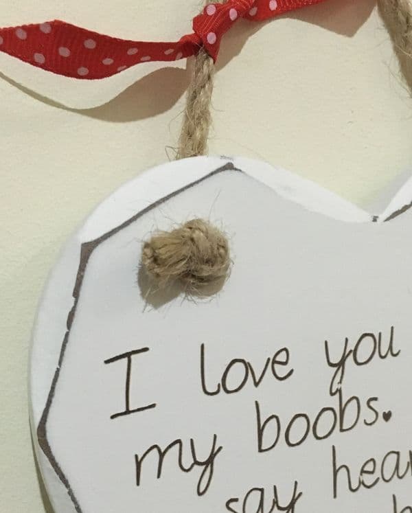 Love with Boobs Hanging Heart