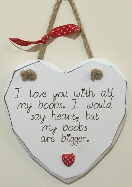 Love with Boobs Hanging Heart