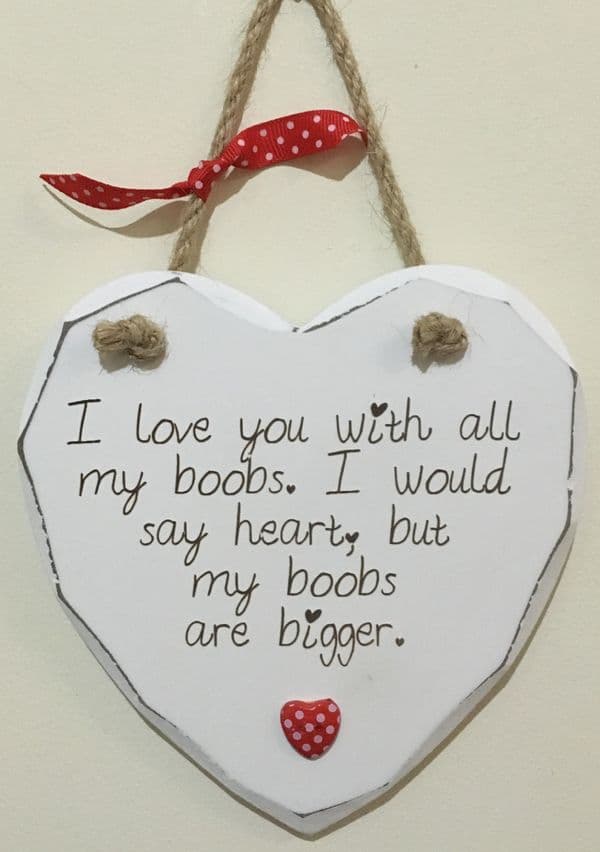 Love with Boobs Hanging Heart