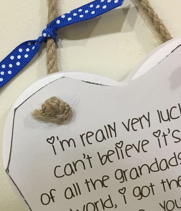 Lucky Best Grandad Hanging Heart