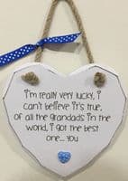 Lucky Best Grandad Hanging Heart