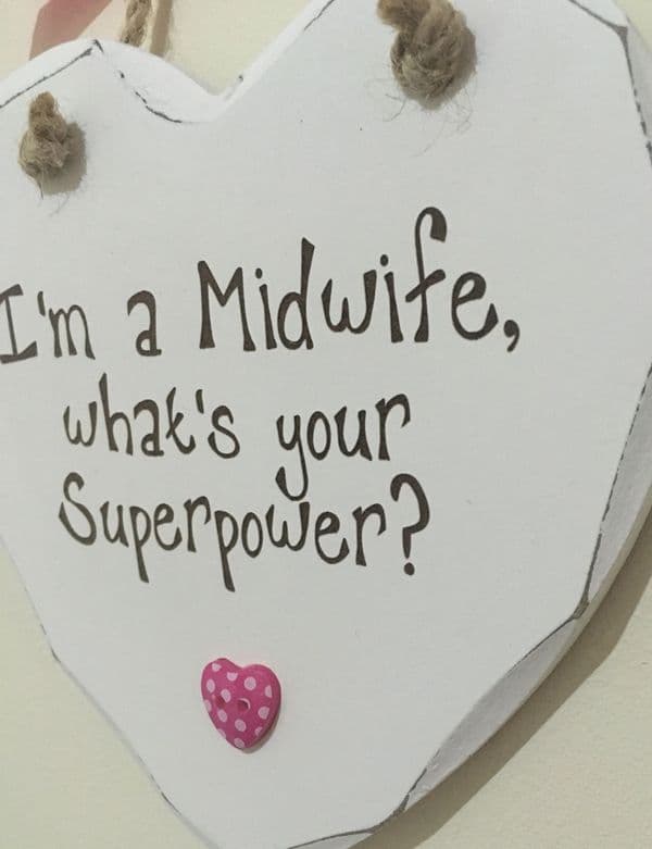 Midwife Superpower Hanging Heart