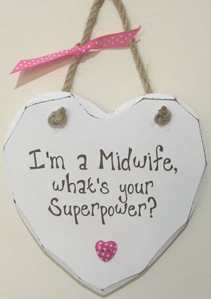 Midwife Superpower Hanging Heart