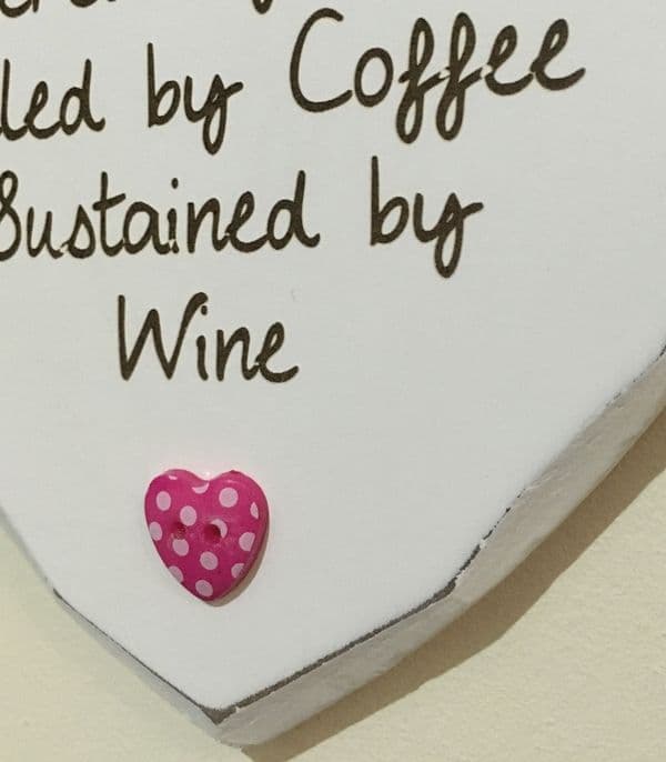 Motherhood Love Coffee Wine Hanging Heart