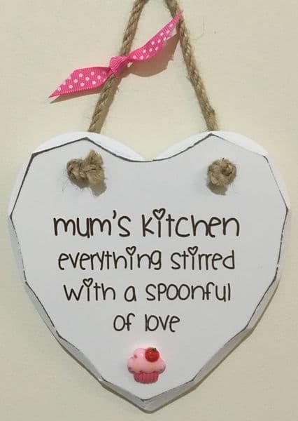 Mum's Kitchen Hanging Heart