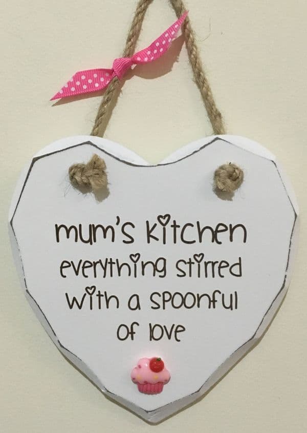 Mum's Kitchen Hanging Heart