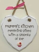 Mummy's Kitchen Hanging Heart