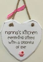 Nanna's Kitchen Hanging Heart
