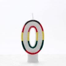 Number 0 glitter candle 6.5cm