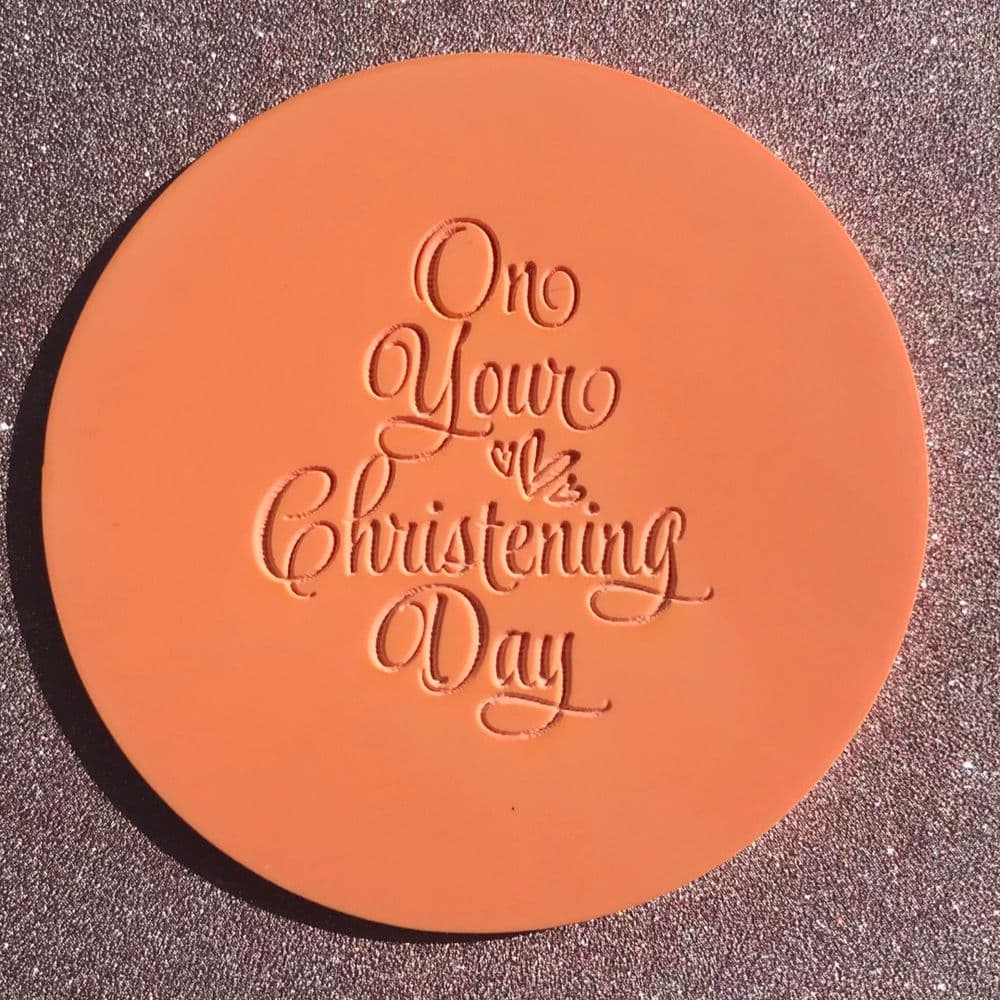 On Your Christening Day Engraved circle stamp