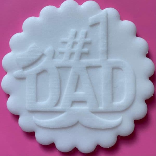 SALE #1 DAD with Hat and Moustache Engraved circle stamp