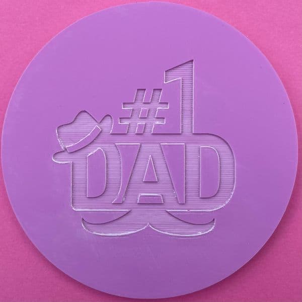 SALE #1 DAD with Hat and Moustache Engraved circle stamp