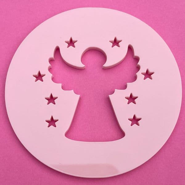 SALE Angel with Stars Cut circle stamp