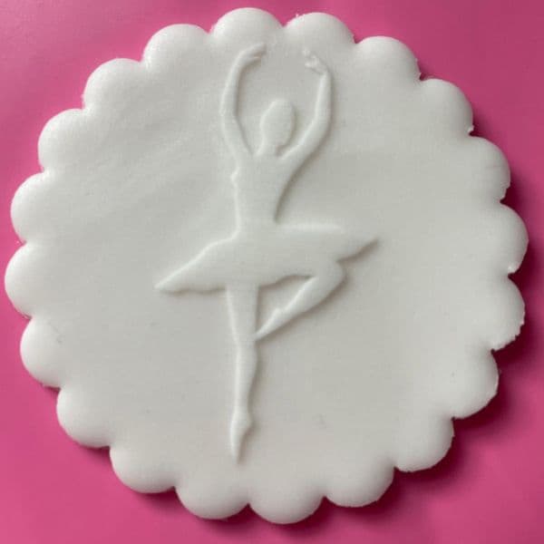 SALE Ballerina in Tutu Engraved circle stamp