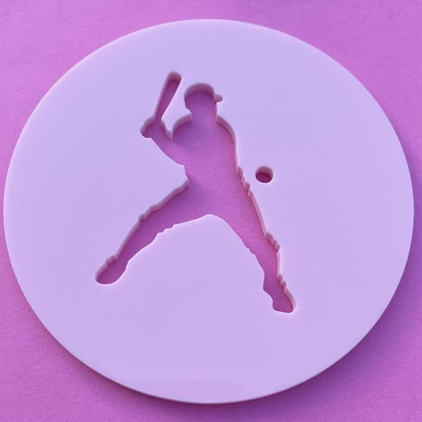 SALE Baseball Player Cut circle stamp