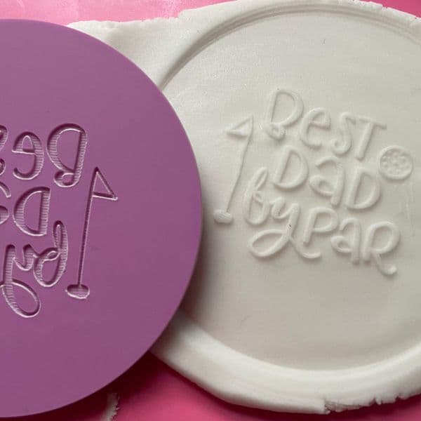 SALE Best Dad by Par with Golf Ball Engraved circle stamp