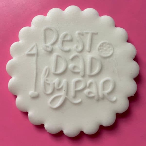 SALE Best Dad by Par with Golf Ball Engraved circle stamp