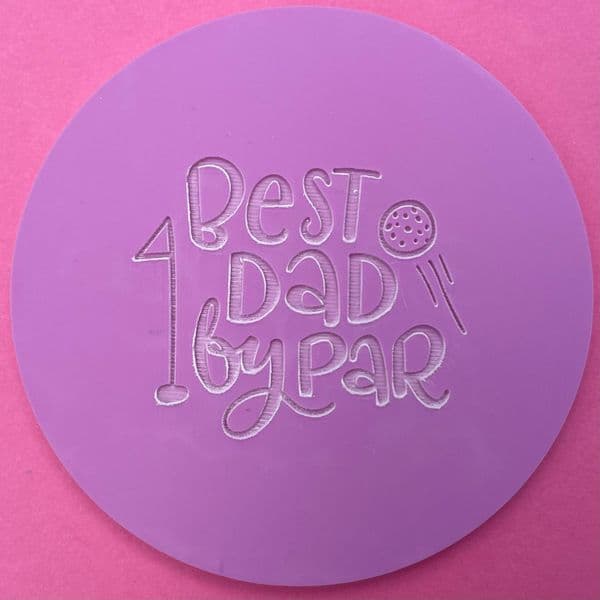 SALE Best Dad by Par with Golf Ball Engraved circle stamp