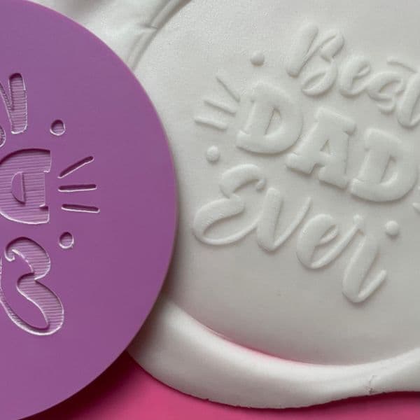 SALE Best Dad Ever with Flashes Engraved circle stamp