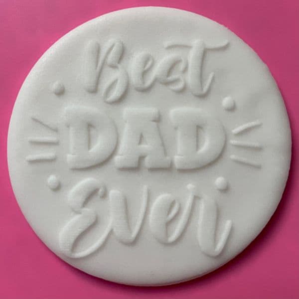 SALE Best Dad Ever with Flashes Engraved circle stamp