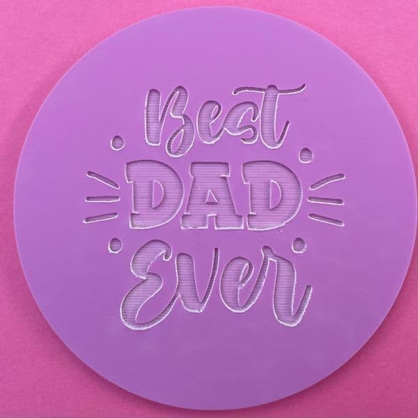 SALE Best Dad Ever with Flashes Engraved circle stamp