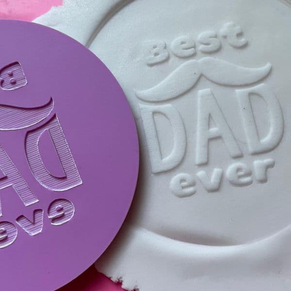 SALE Best Dad Ever with Moustache Engraved circle stamp