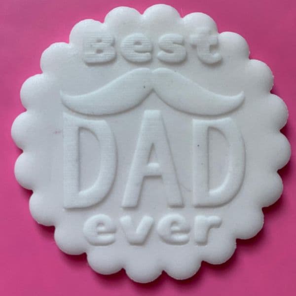 SALE Best Dad Ever with Moustache Engraved circle stamp