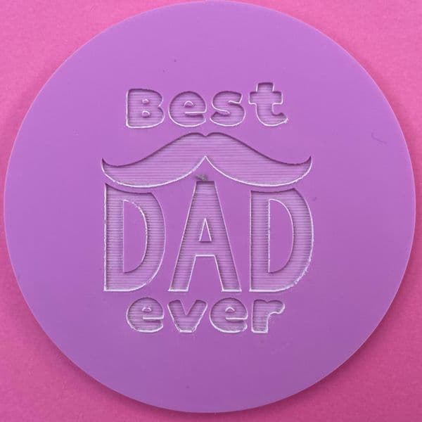 SALE Best Dad Ever with Moustache Engraved circle stamp