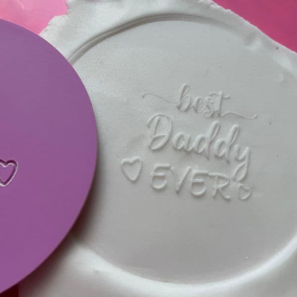 SALE Best Daddy Ever with Hearts Engraved circle stamp