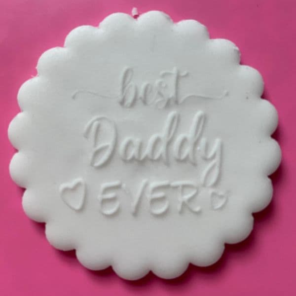SALE Best Daddy Ever with Hearts Engraved circle stamp
