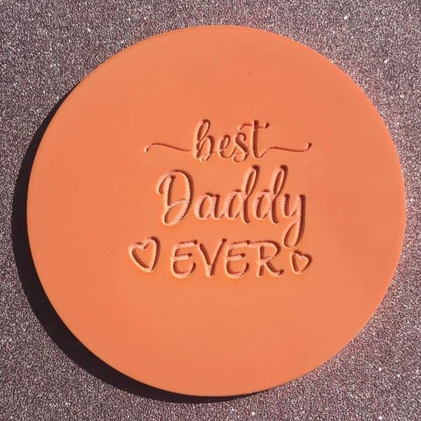 SALE Best Daddy Ever with Hearts Engraved circle stamp