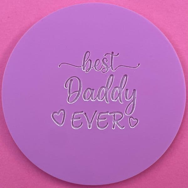 SALE Best Daddy Ever with Hearts Engraved circle stamp